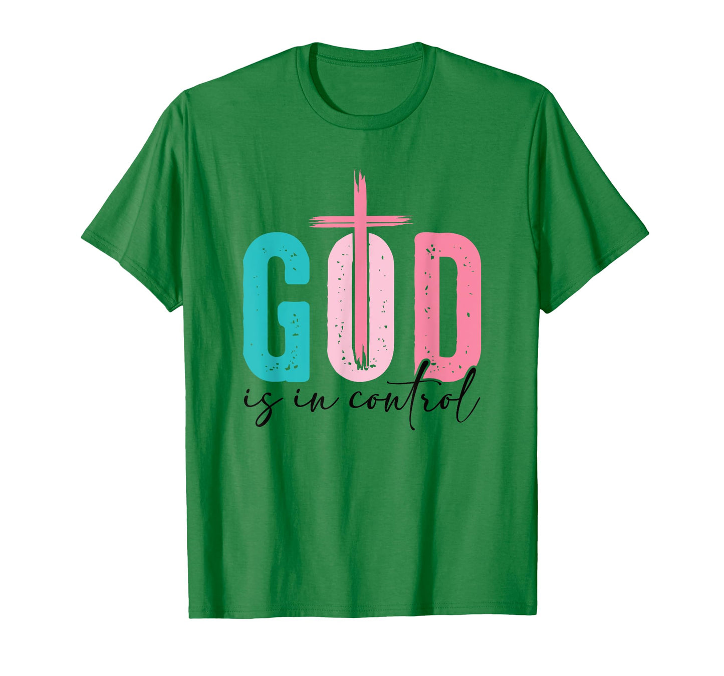 Christian Faith Shirt God is in Control Cross Religious Tee T-Shirt
