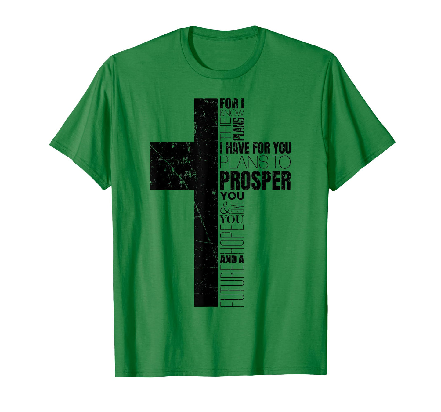 Jeremiah 29:11 Christian Bible Verse Cross Faith Graphic T-Shirt