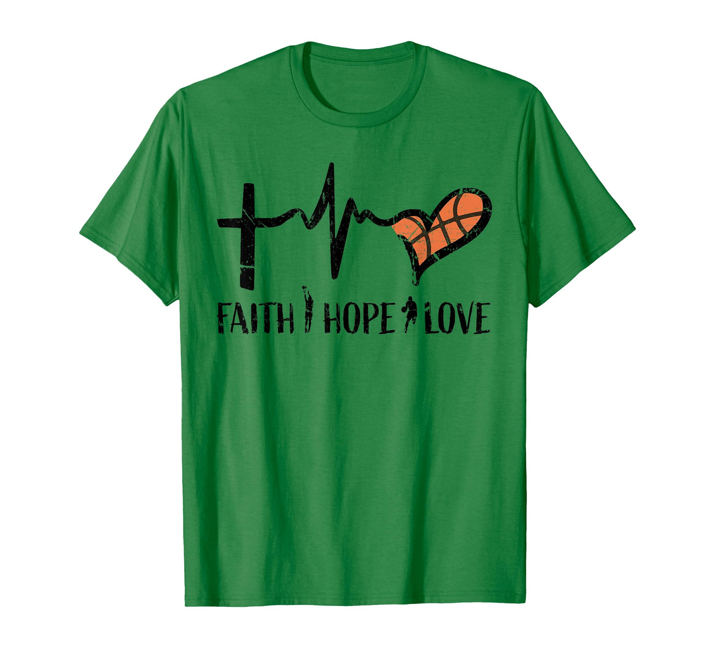 Christian Basketball Gifts Faith Hope Love Religious Kids T-Shirt