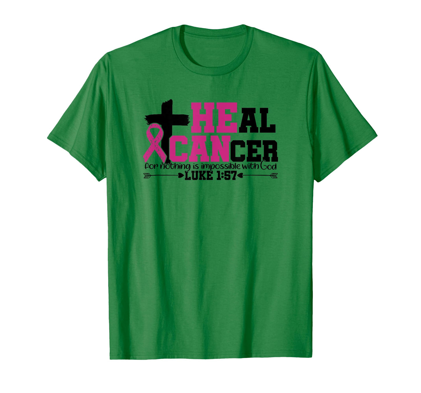 Heal Cancer Christian Believe God Breast Cancer Awareness T-Shirt