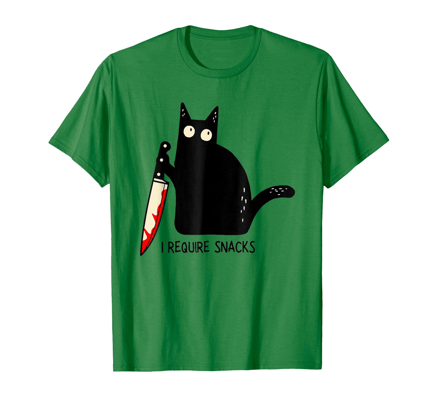 Funny Cat Meme I Require Snacks Design Men Women Kids T-Shirt