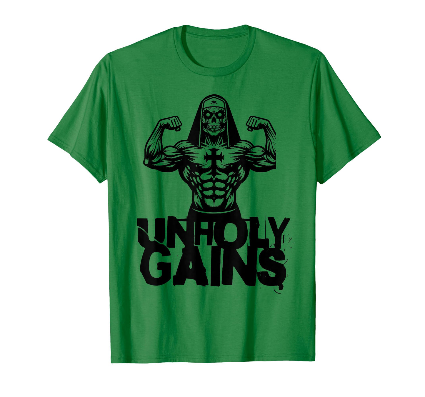 Unholy Gains Satanic Workout Devil Worship Nun T-Shirt