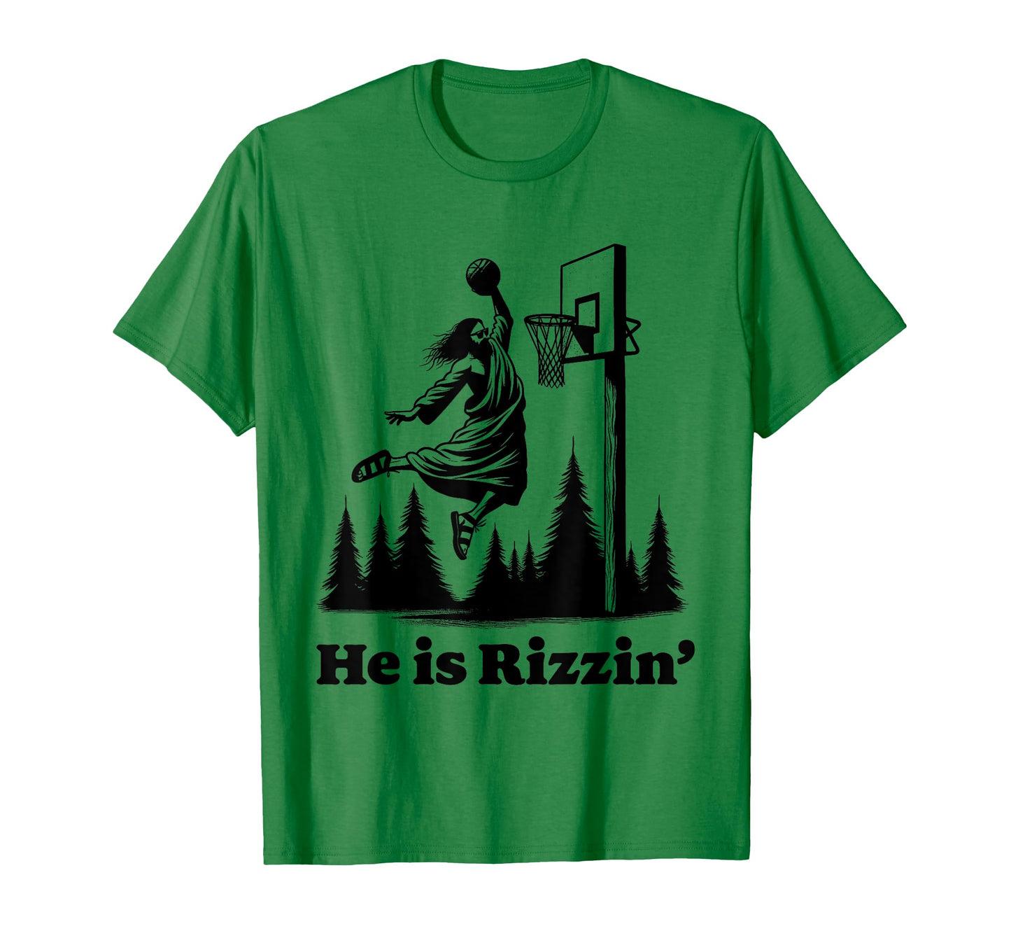He Is Risen Meme Jesus Playing Basketball Funny Easter T-Shirt