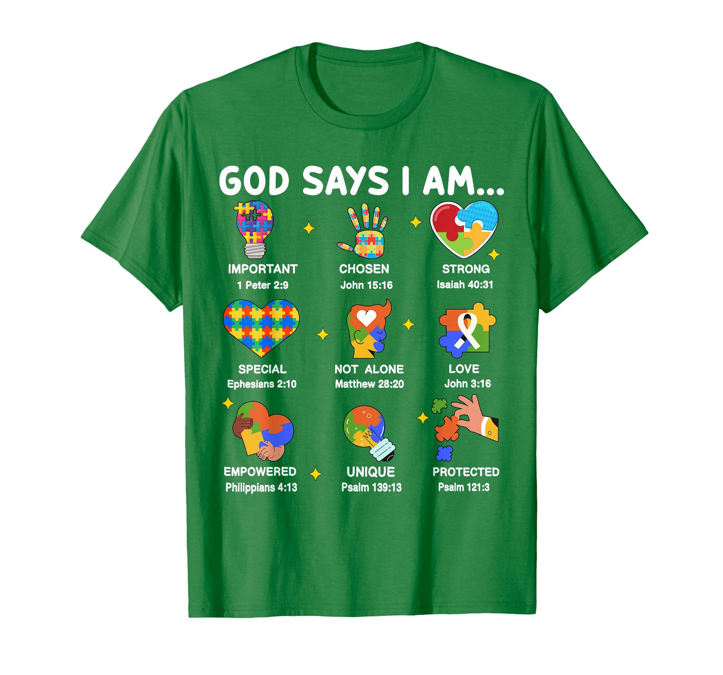 Toddler God Says I Am Autism Awareness Christian Jesus Mom T-Shirt