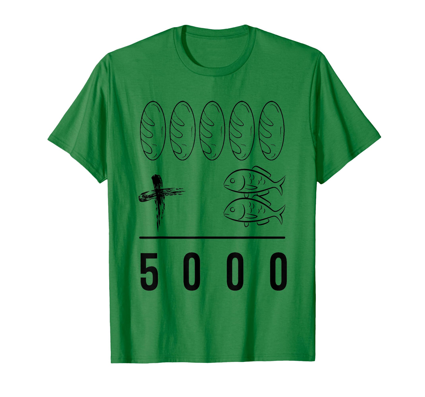 Retro Five Loaves Plus Two Fish Equals 5000 Christian T-Shirt