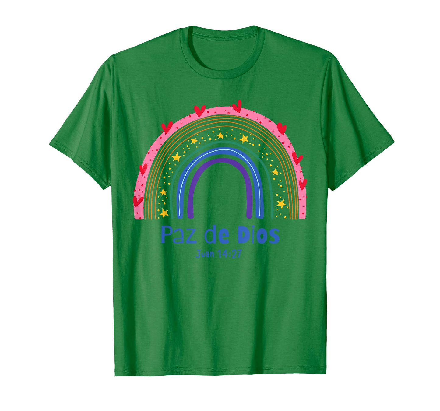 Paz de Dios, GOD's PEACE, Juan 14:27, rainbow T-Shirt