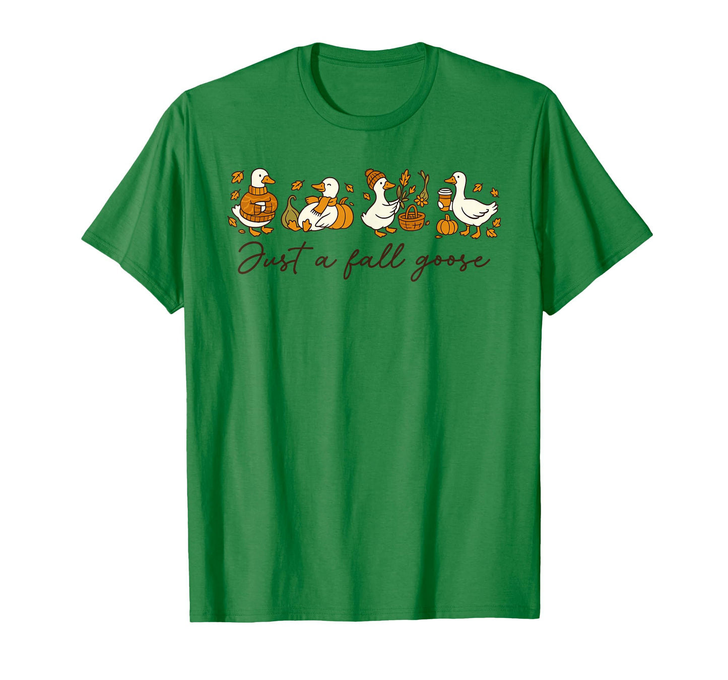 Just A Cozy Goose Fall Vibes Autumn Pumpkin Funny Cozy Goose T-Shirt