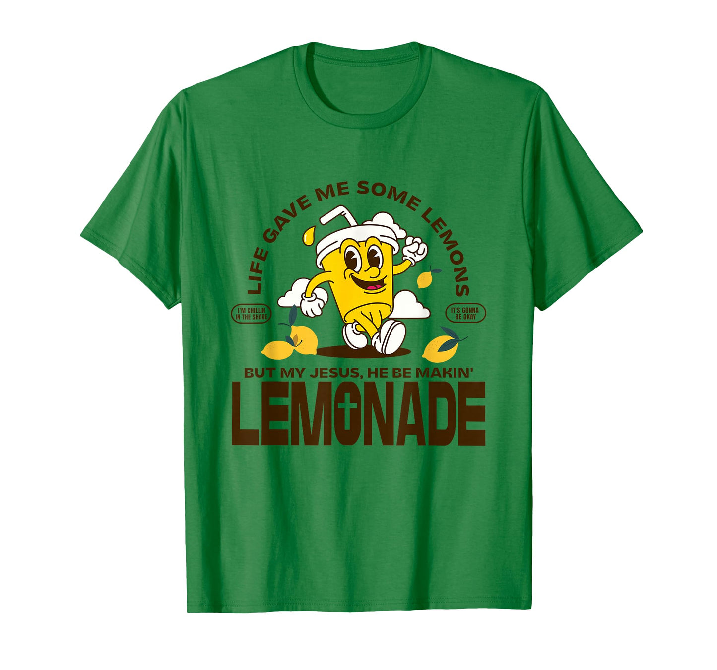 Jesus Making Lemonade Cute Retro Mascot Christian Faith T-Shirt
