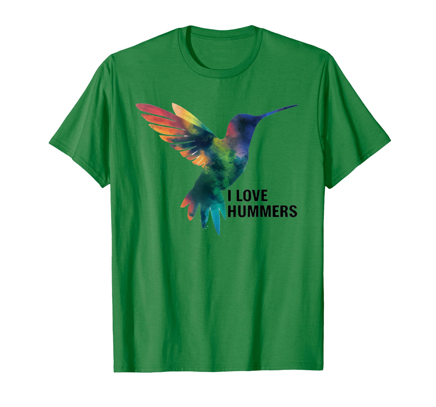 I Love Hummers bird Watercolor Stylized Colibri T-Shirt