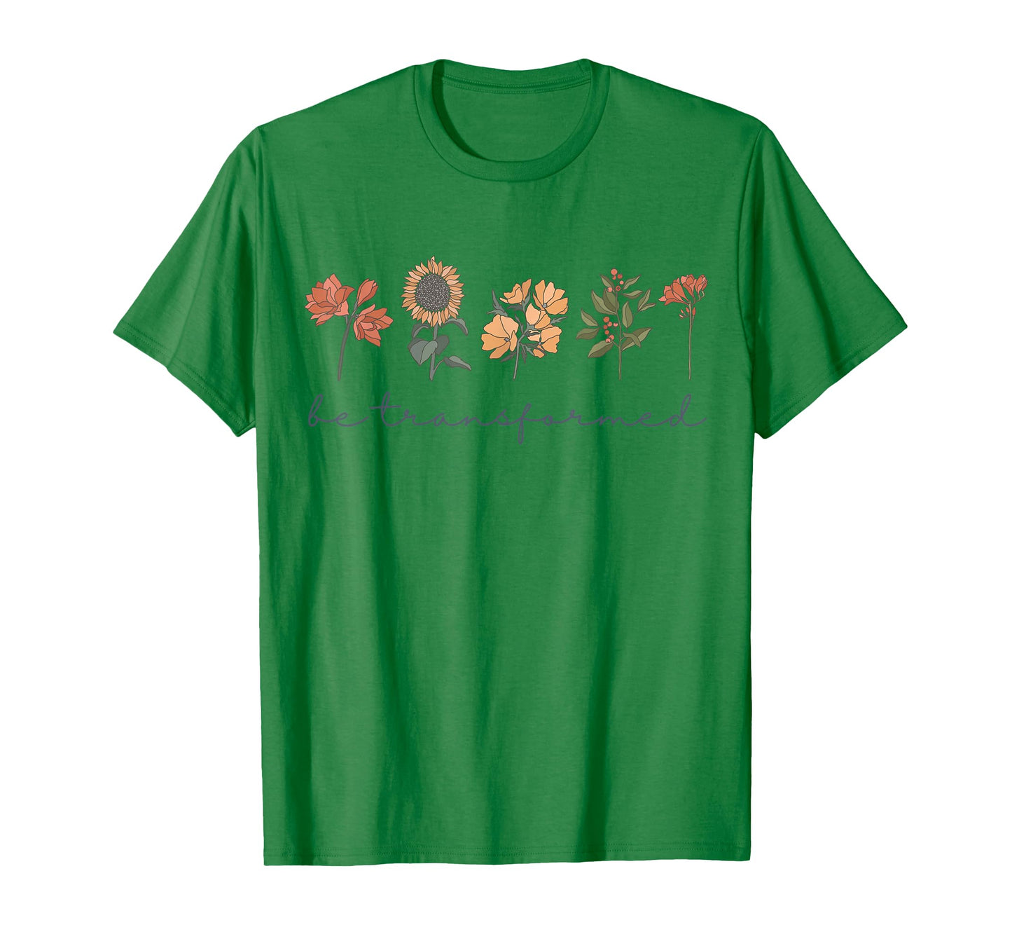 Romans 12:2 Scripture Christian Bible Faith Boho Wildflowers T-Shirt