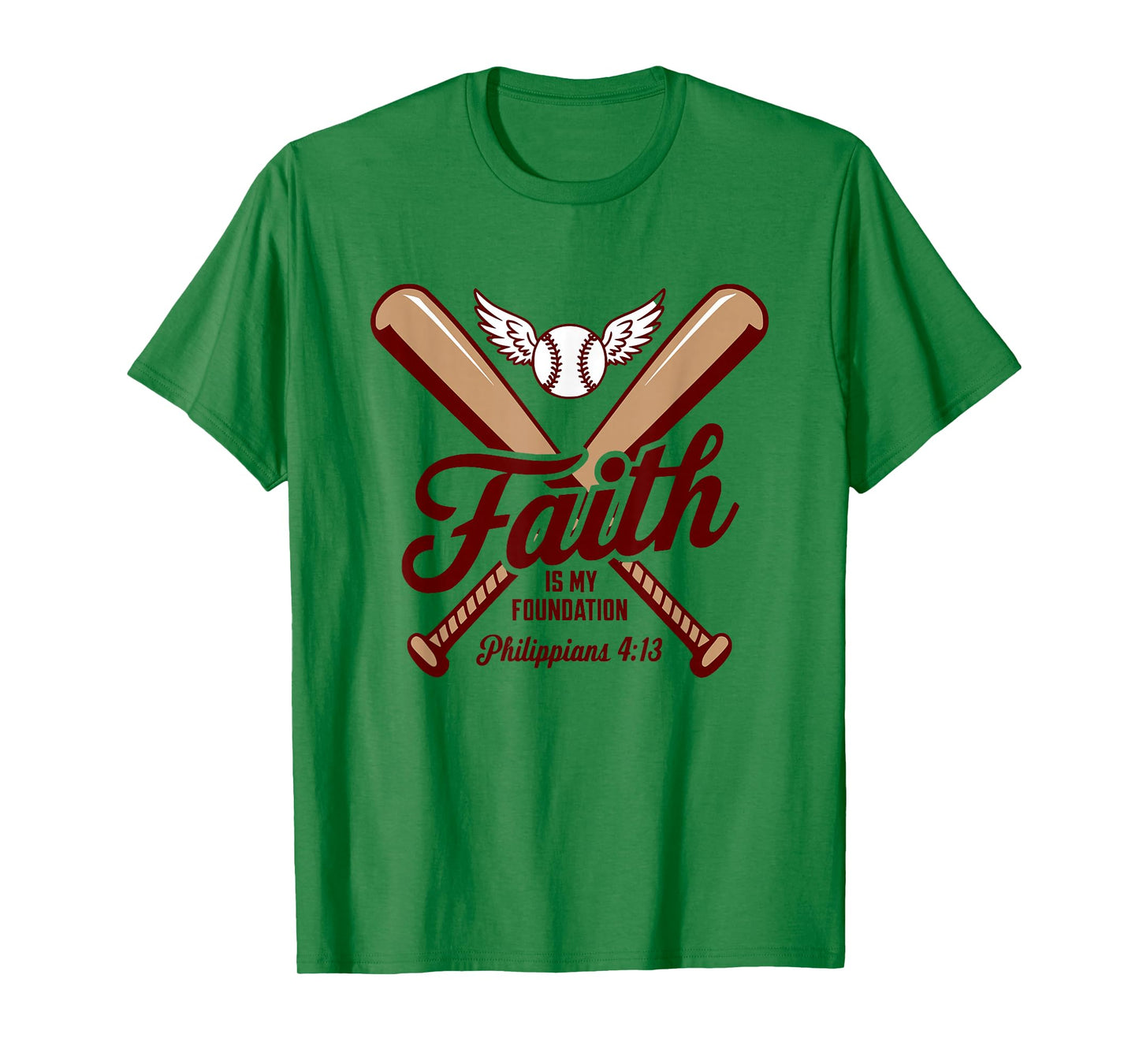 Christian Baseball Player Sports Bible Verse Design T-Shirt