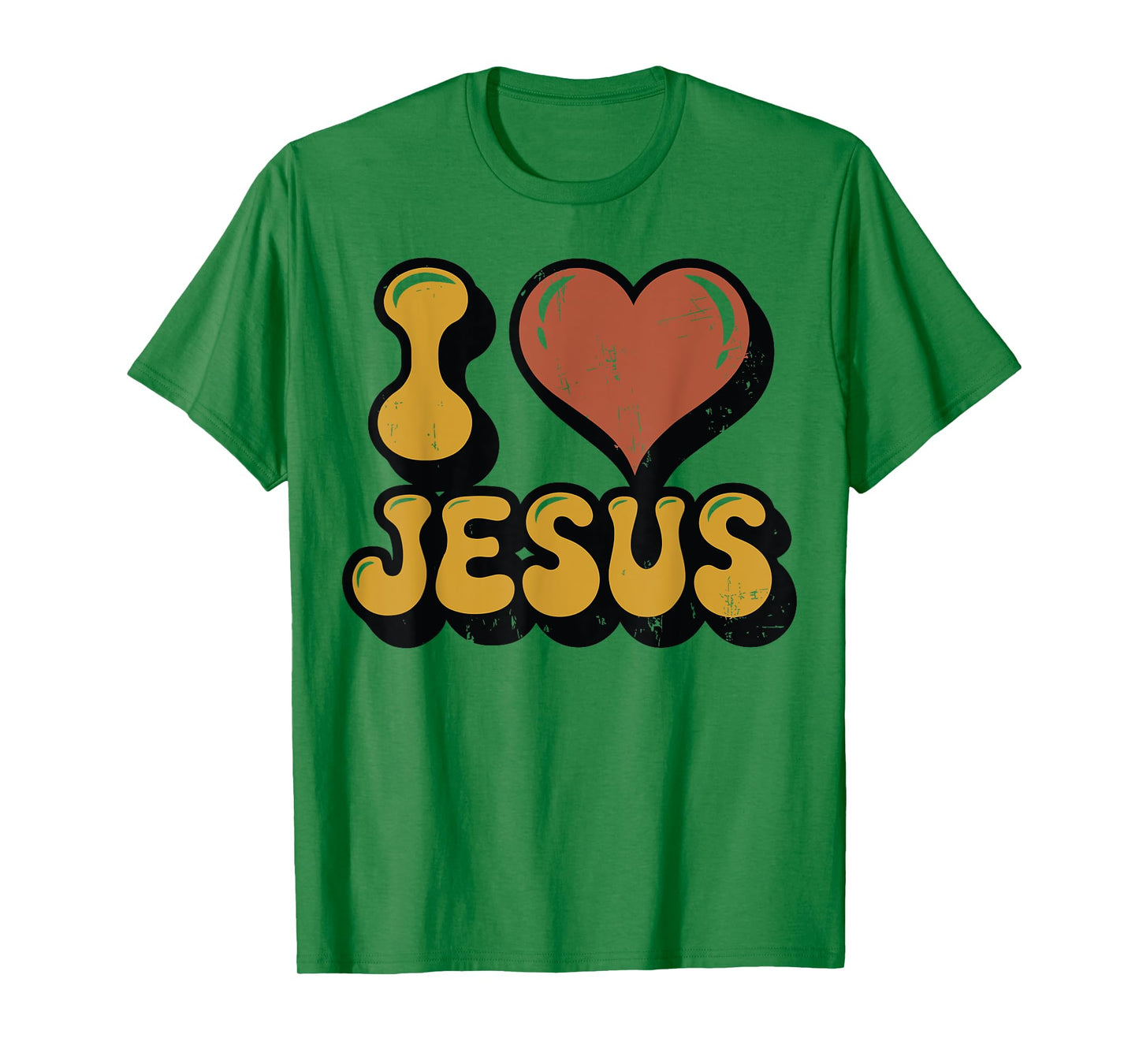 Vintage Distressed I Love Jesus I Heart Jesus Rustic Faith T-Shirt