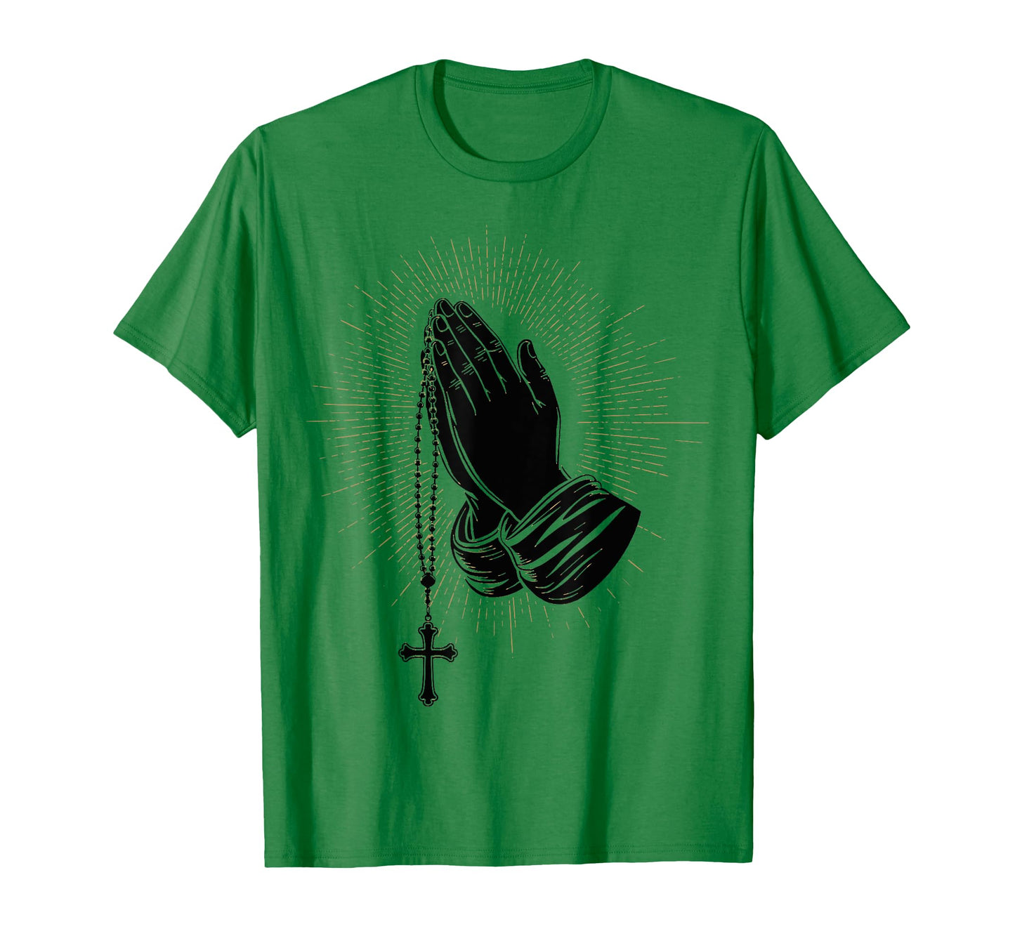 Rosary Praying Hands Faith Religious Christian Catholic T-Shirt