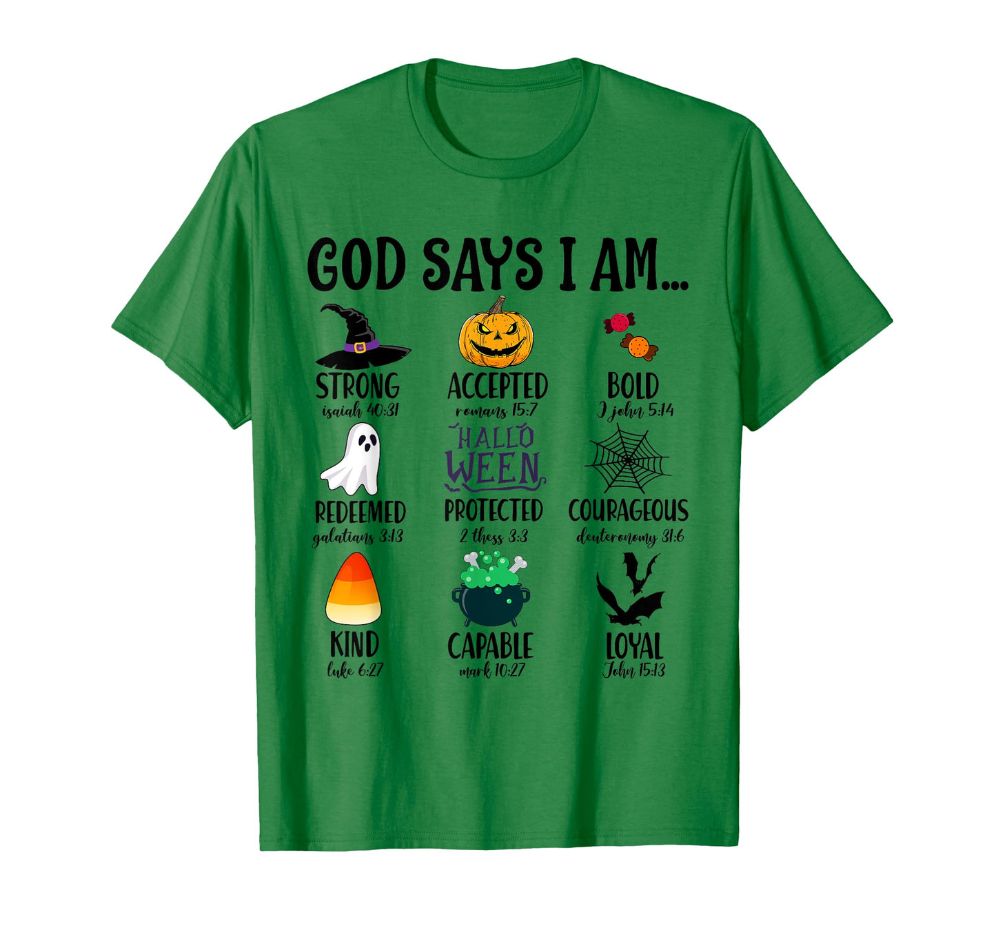 God Says I Am Bible Verse Halloween Jesus Christian Pumpkin T-Shirt