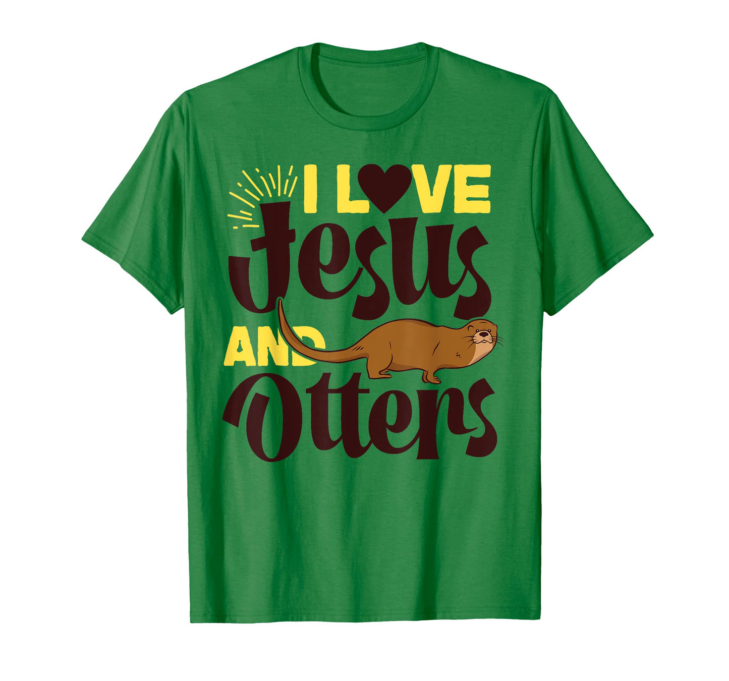 Otter Jesus Faith Christian I Love Jesus And Otters T-Shirt