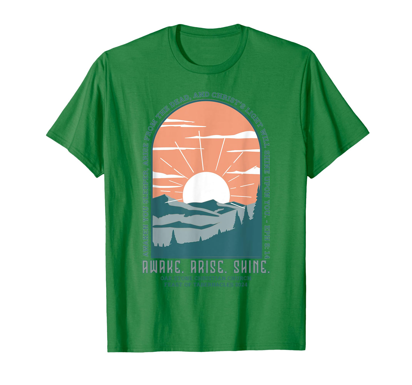 Oak Stone Feast of Tabernacles Awake Arise Shine Window T-Shirt