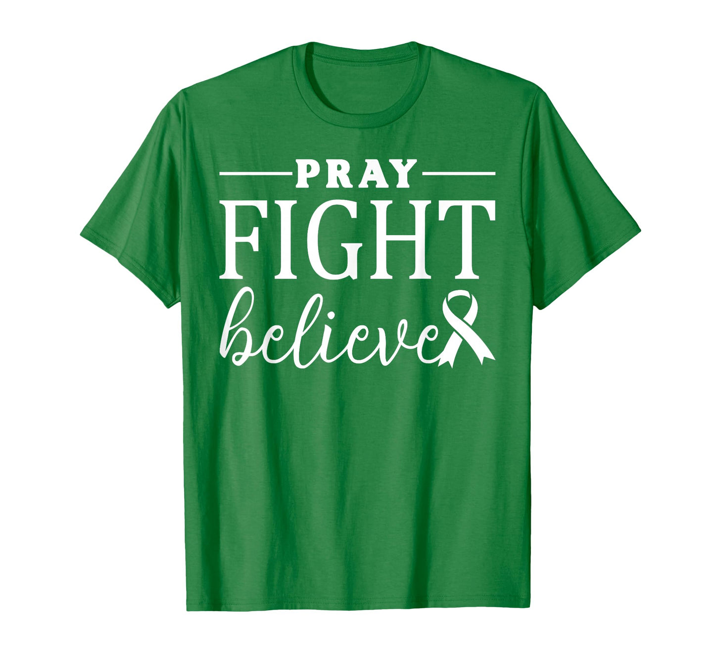 Pray Fight Believe Breast Cancer Awareness Christian Faith T-Shirt