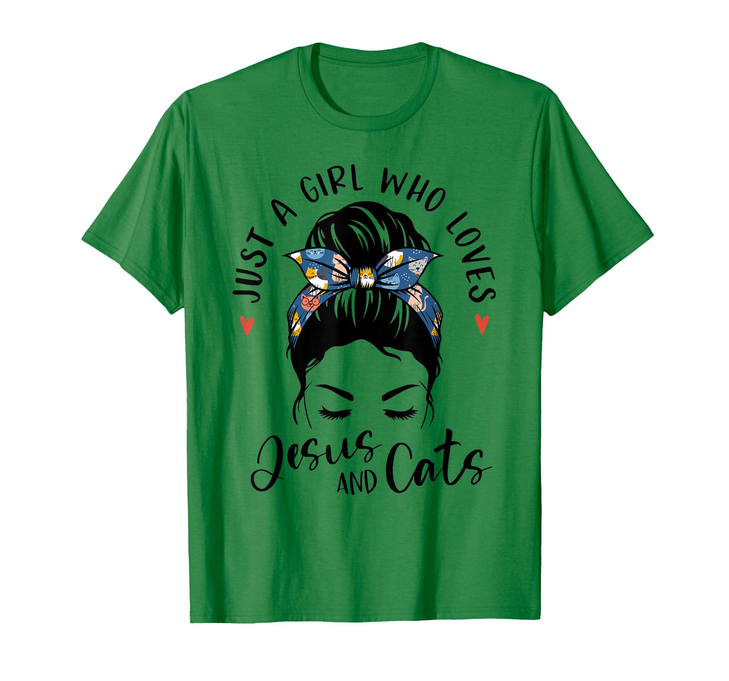 Just A Girl Who Loves Jesus And Cats Christian Gifts Kitty T-Shirt