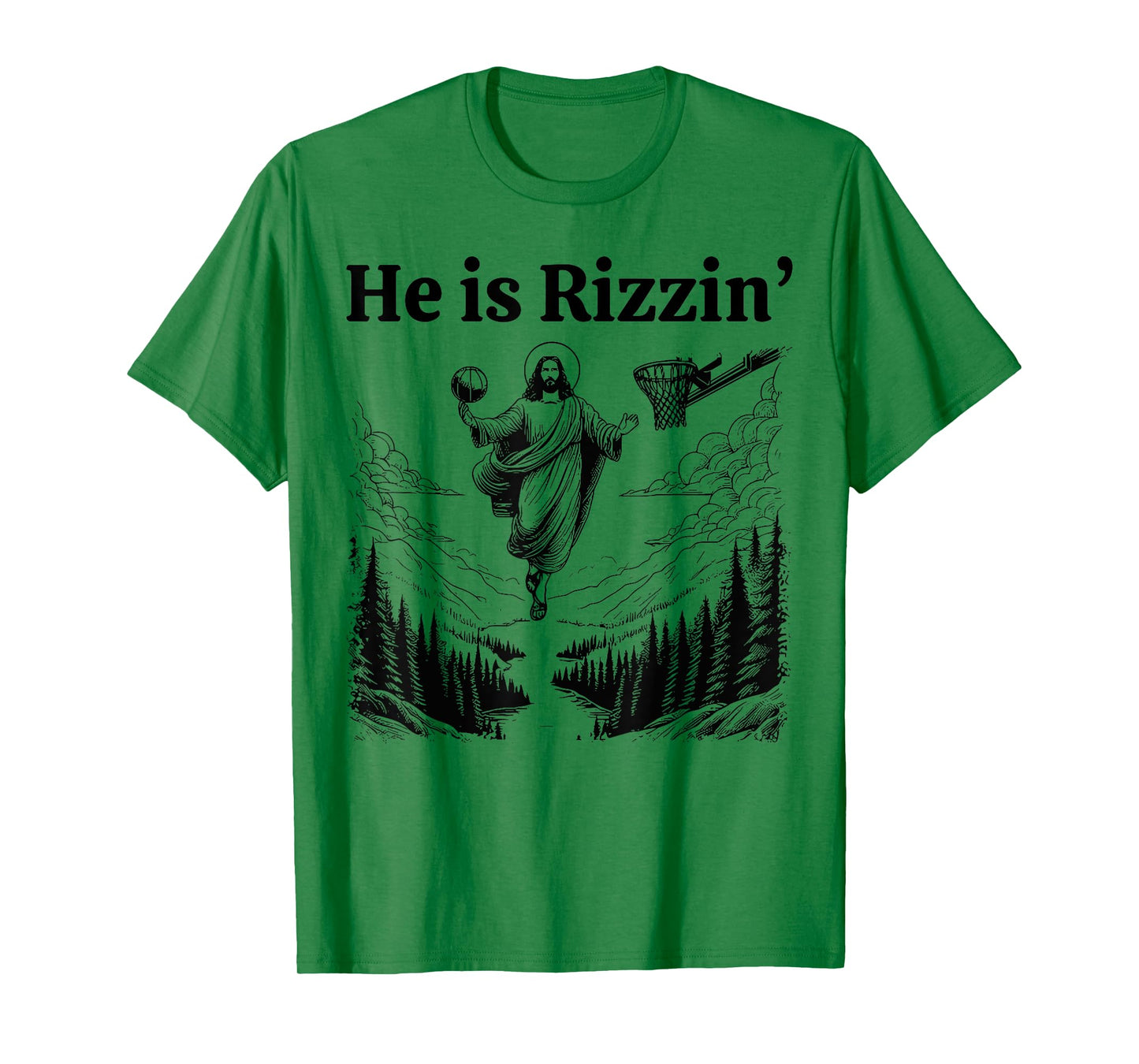 He Is Rizzin Funny Kids Easter Day Retro Christian Religious T-Shirt