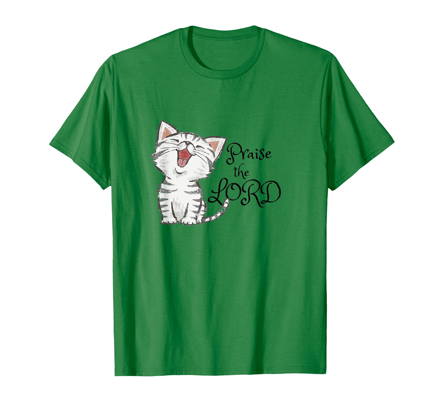 Christian scripture gift with cute cat, Praise The Lord T-Shirt