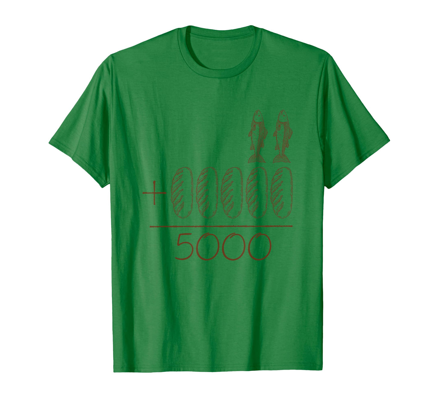 2 Fishes 5 Breads Jesus Feeding The 5000 Christian Bible T-Shirt