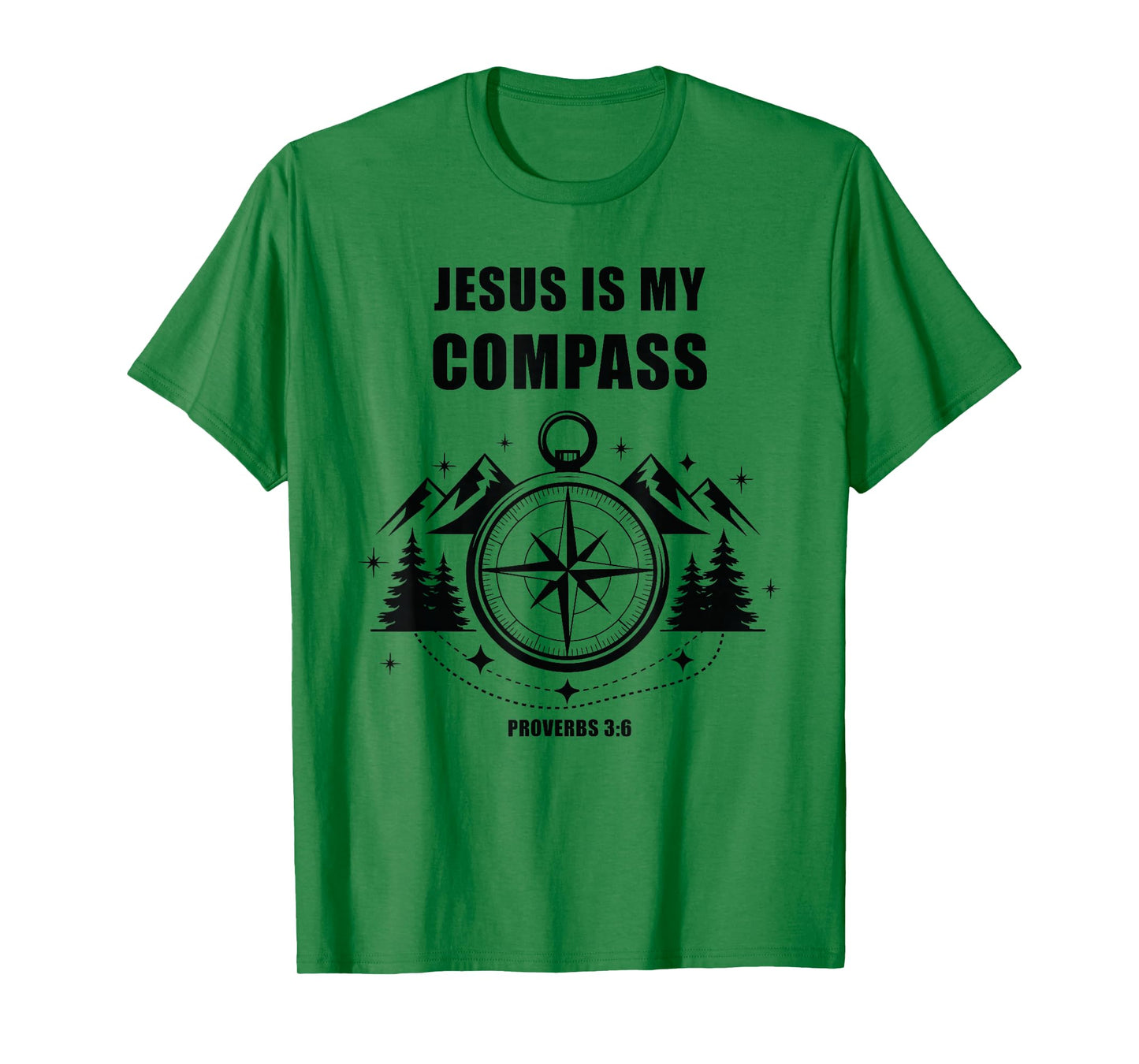 Jesus is My Compass – Proverbs 3:6 Christian Faith Camping T-Shirt
