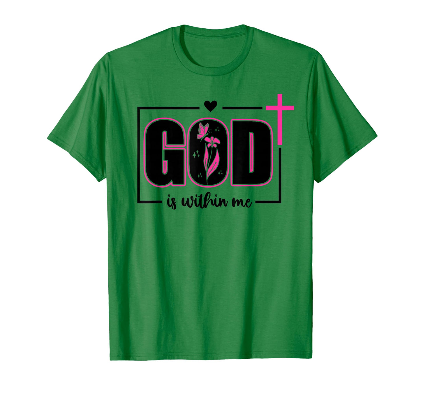 God is Within Me Will I Not Fall Pink Psalm 46:5 Bible Verse T-Shirt
