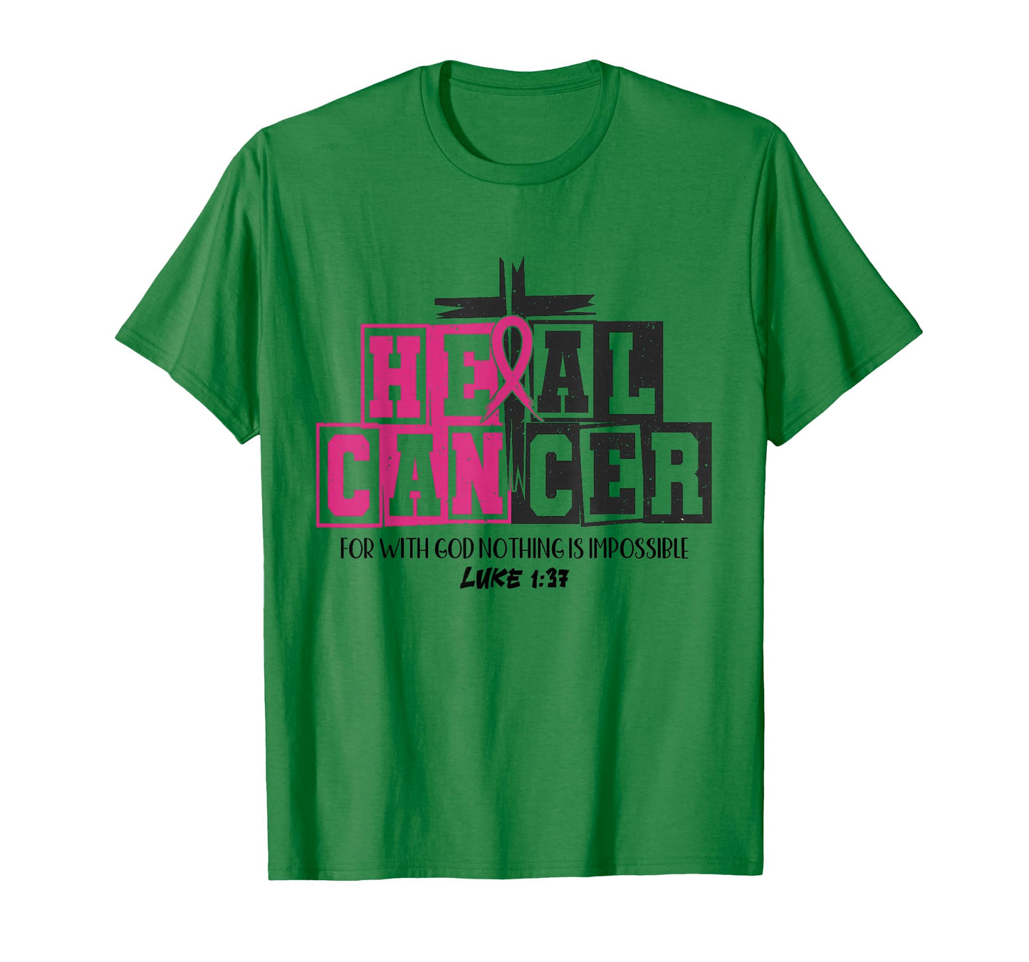Heal Cancer Christian Believe God Breast Cancer Awareness T-Shirt