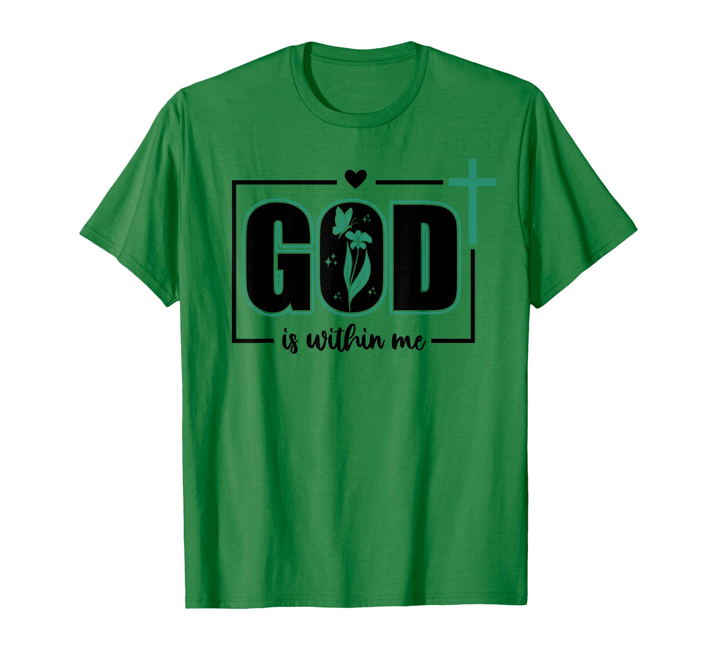 God is Within Me Will I Not Fall Psalm 46:5 Bible Verse Sage T-Shirt