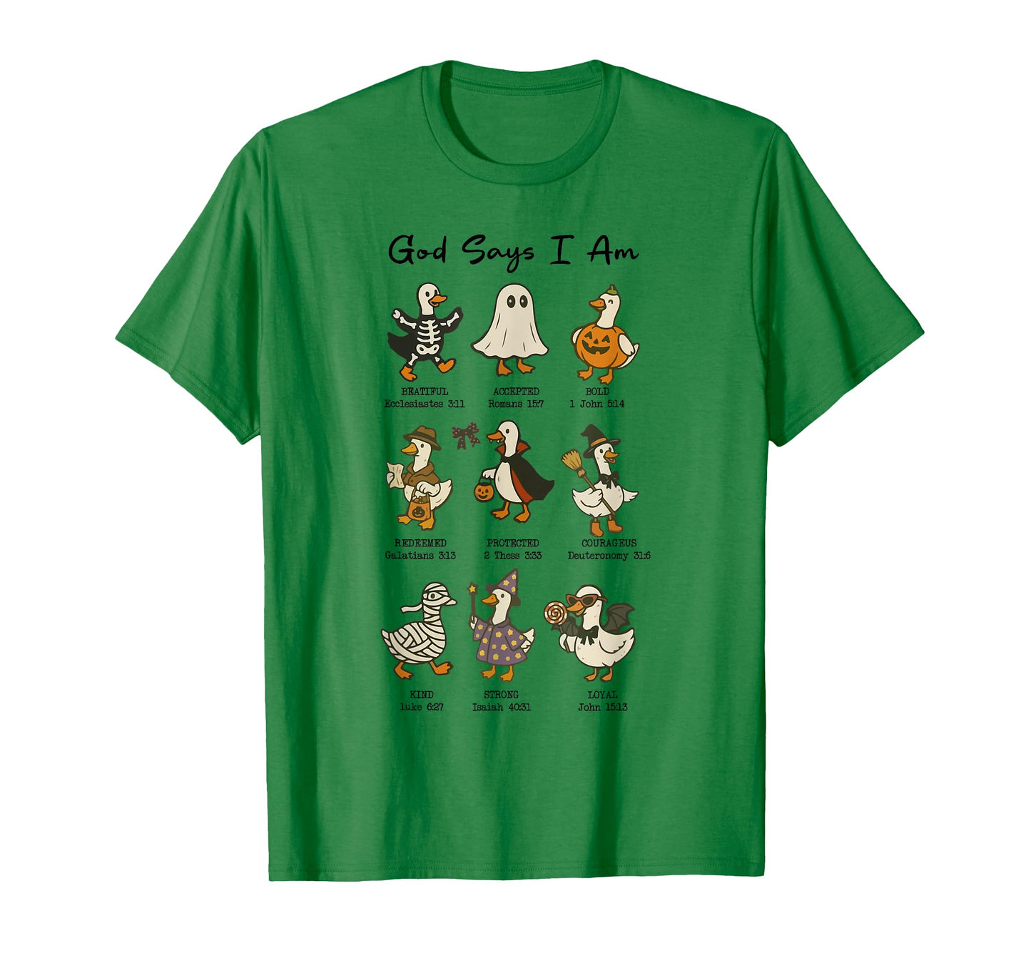 God Says I Am Cute Ghost Goose Halloween Christian Bible T-Shirt