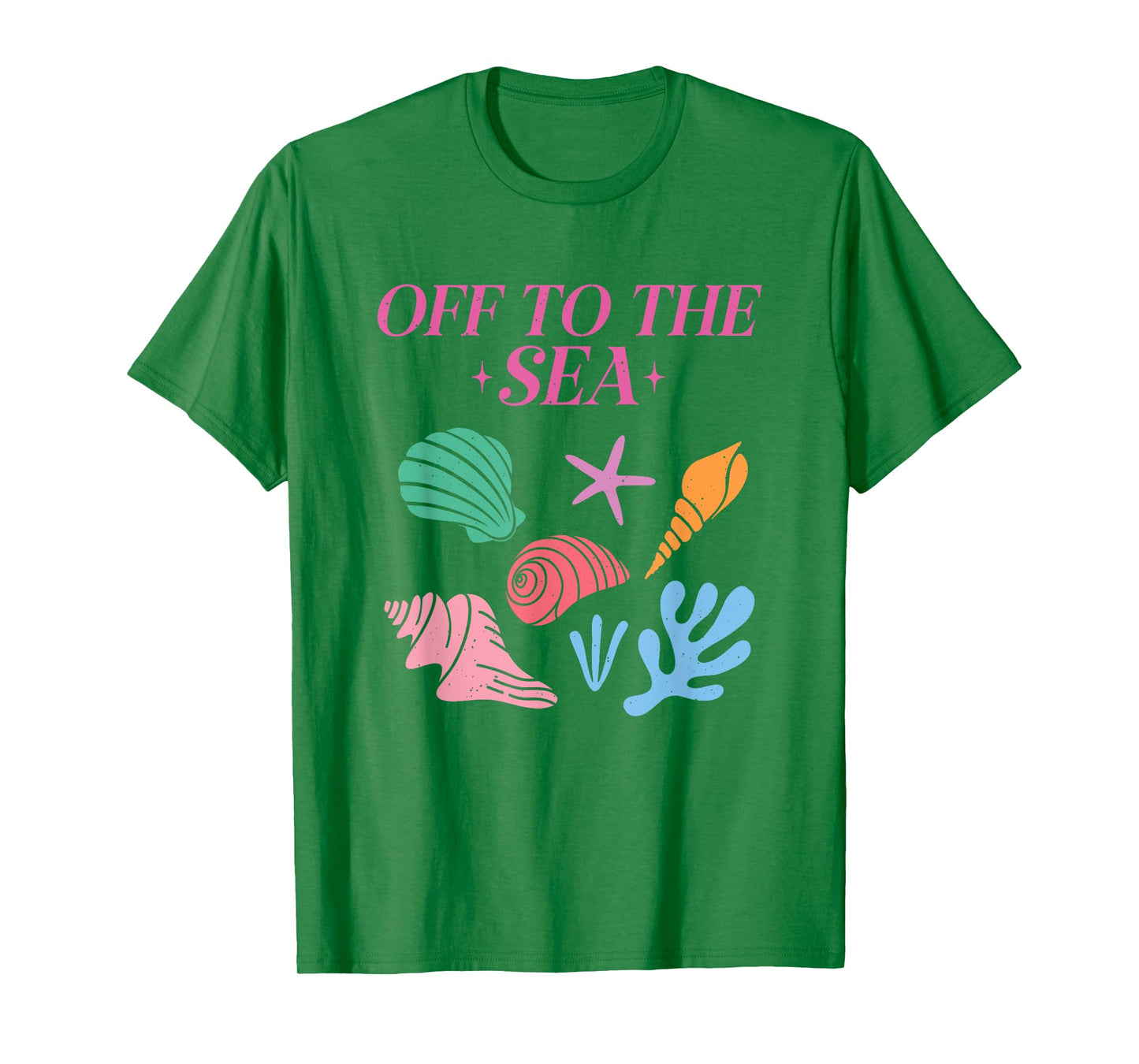 Off To The Sea Summer Cute Beach Colorful Seashells Starfish T-Shirt for Men Women Girls Kids