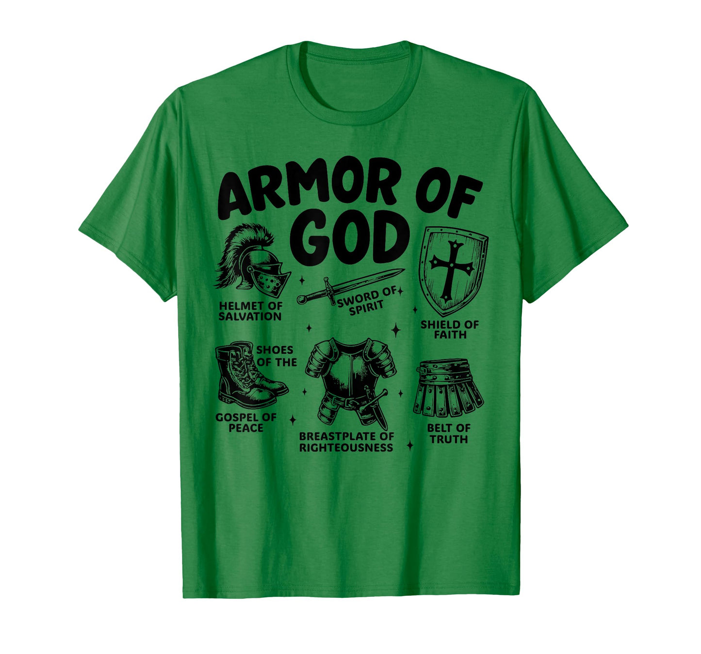Armor of God Christian Battle Gear Bible Verse Ephesians T-Shirt