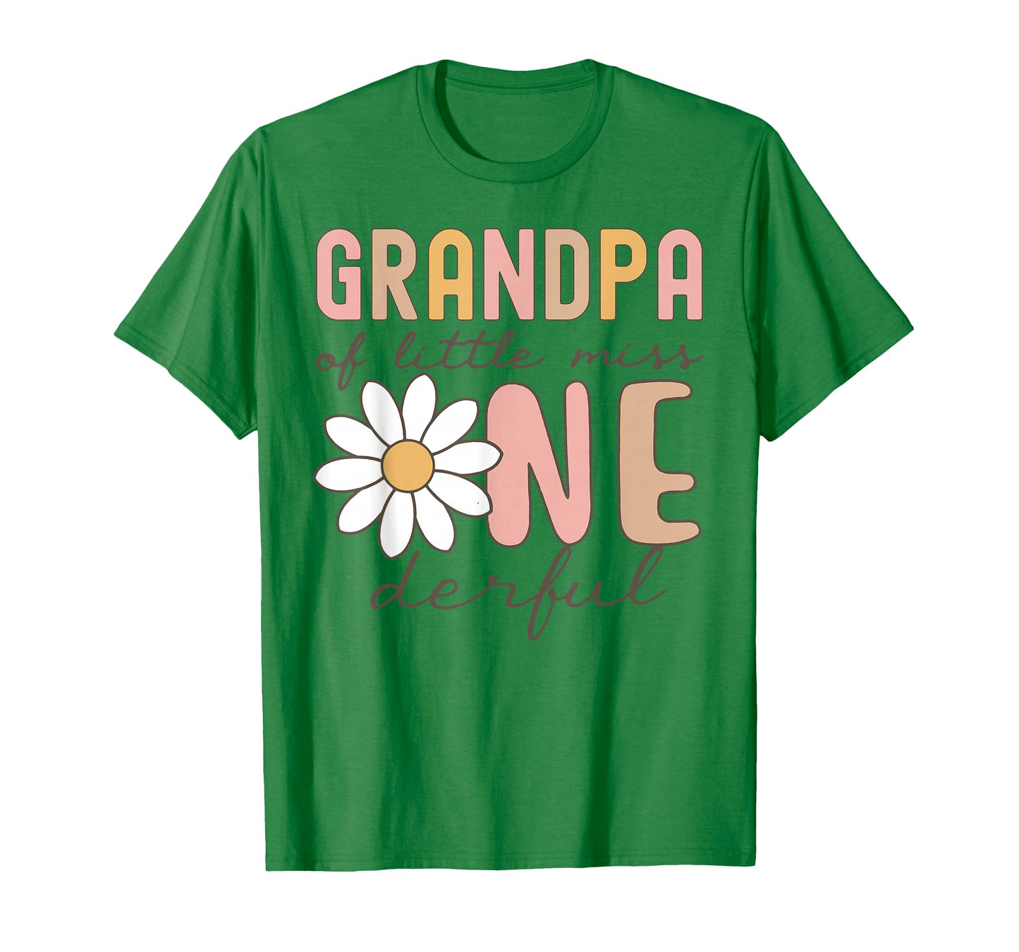 Grandpa of Little Miss Onederful First Birthday Daisy Family T-Shirt