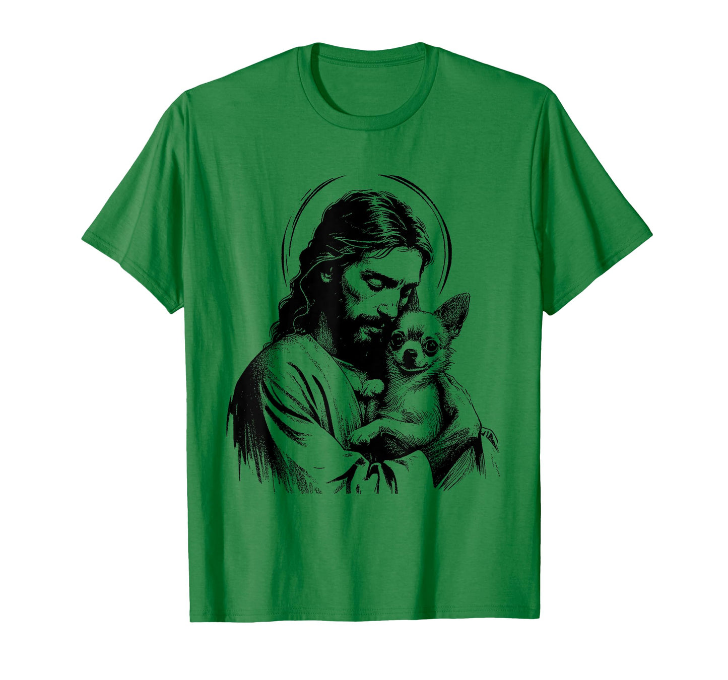 Retro Chihuahua Apparel Gifts Jesus Chihuahua Dog - Funny Christian Religious Dog Lover T-Shirt