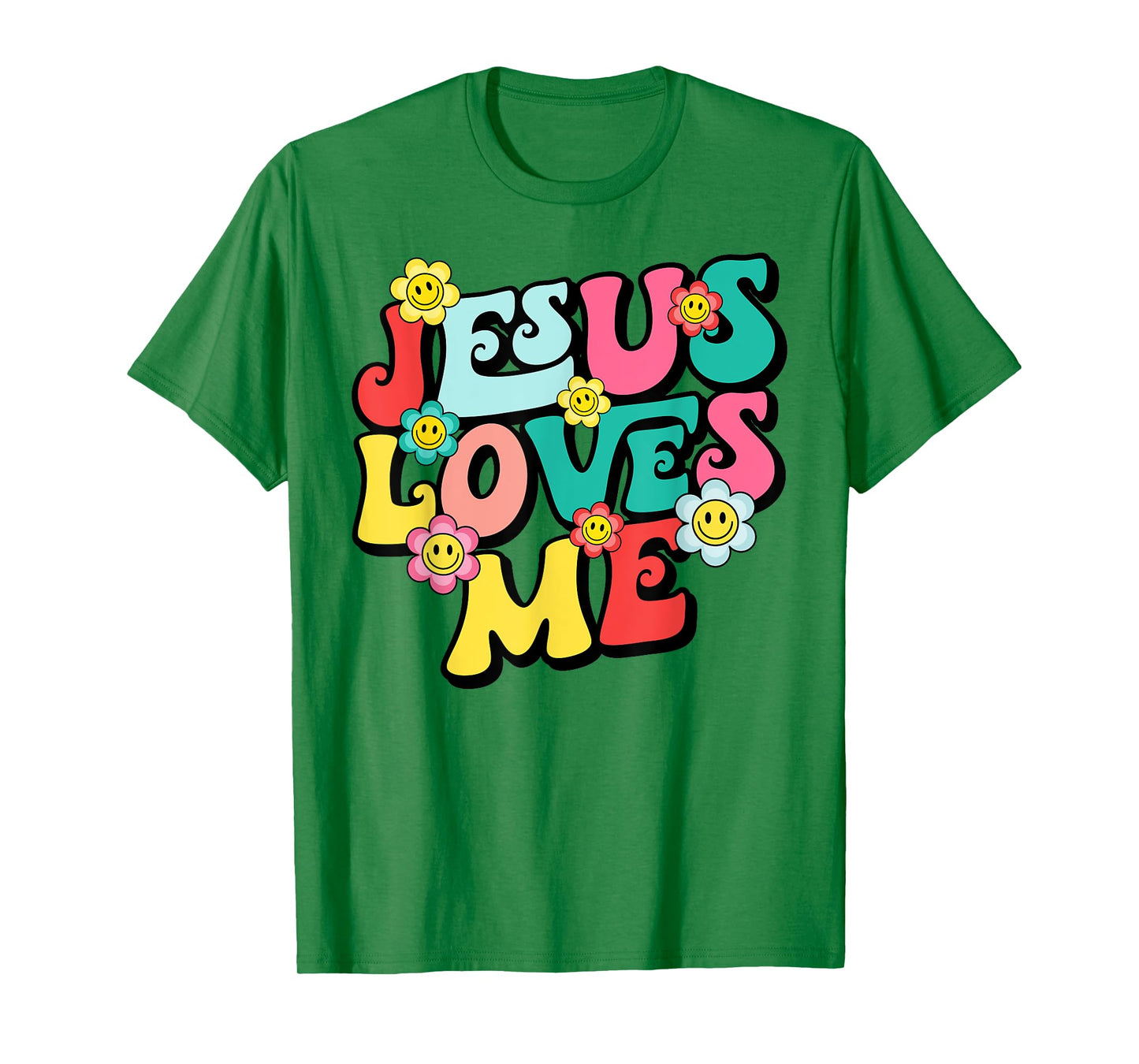 Jesus Loves Me Retro Vintage Groovy Style Men Womens T-Shirt