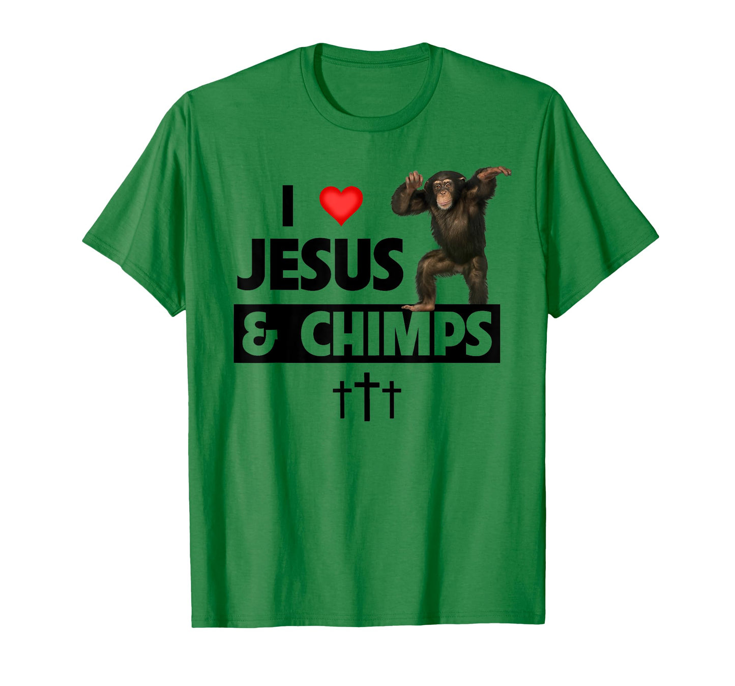 I Love Jesus and Chimps Christian Chimpanzee Monkey Lovers T-Shirt