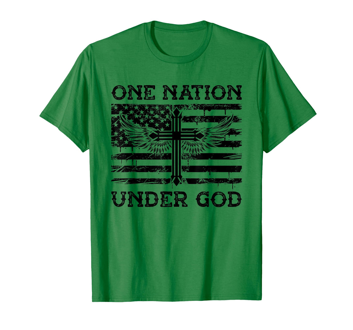 One Nation Under God Jesus Blessed American Flag T-Shirt