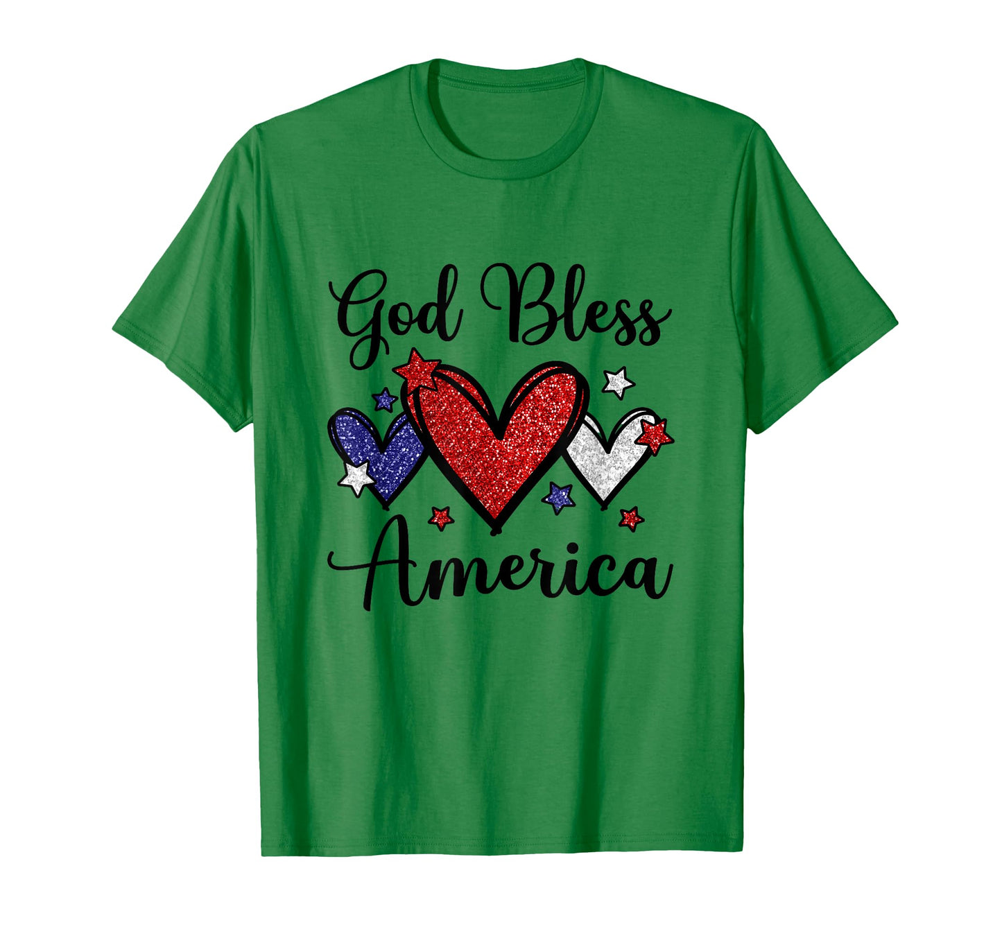 God Bless America Patriotic USA Flag Colors For Christians T-Shirt for Women Kids Men