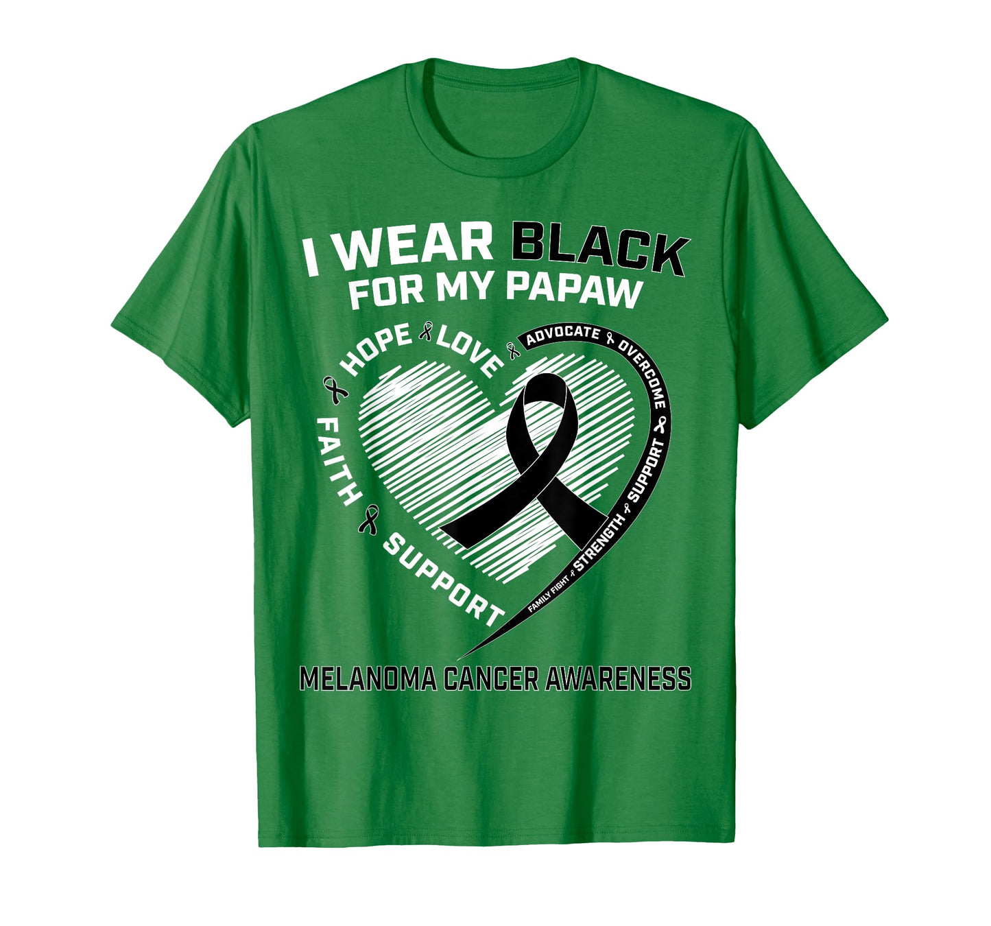 I Wear Black For My Papaw Melanoma Skin Cancer Awareness T-Shirt