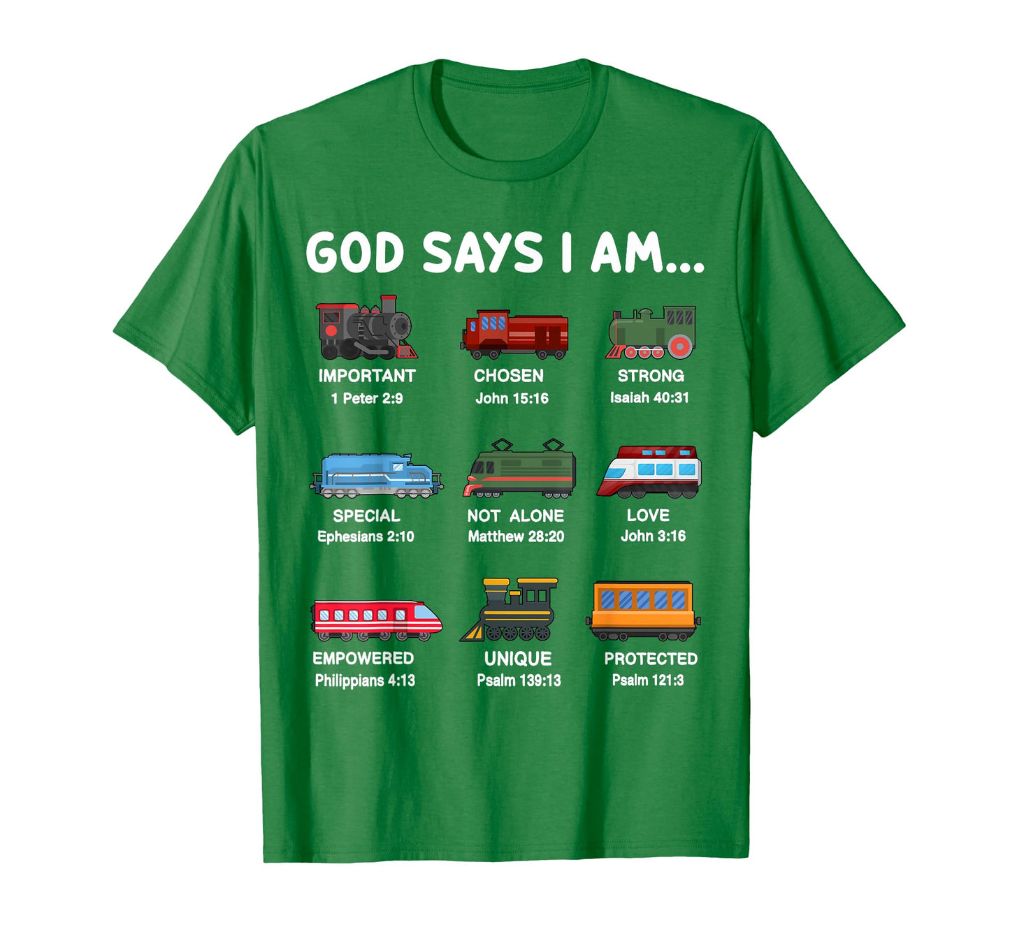 God Say I Am Train Shirt Toddler Boy Christian Locomotive T-Shirt
