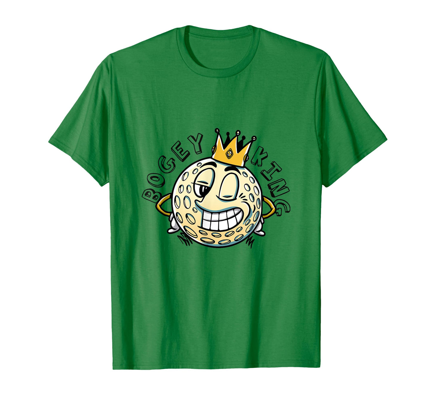 Bogey King Cartoon Golf Ball with Crown Funny Golf T-Shirt