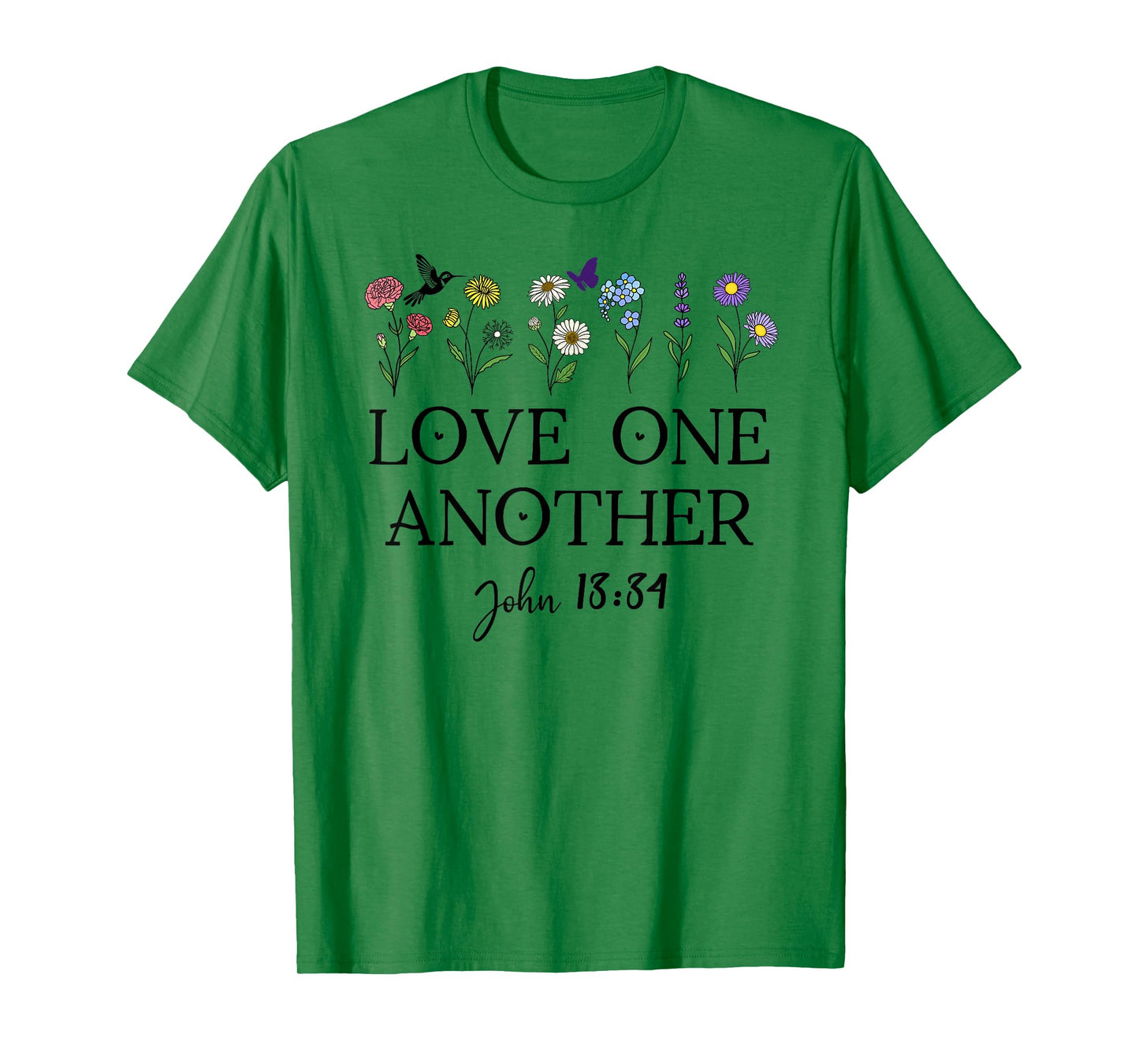 Love One Another Daisy Boho Christian Bible Verse John 13:34 T-Shirt