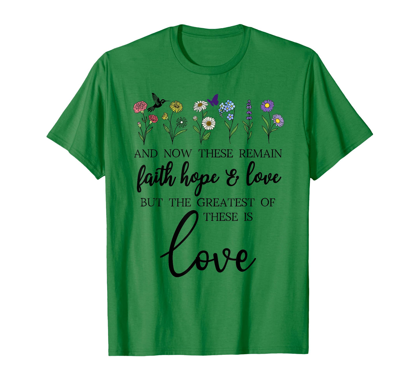 1 Corinthians 13:13 Bible Verse Christian Faith Hope Love T-Shirt