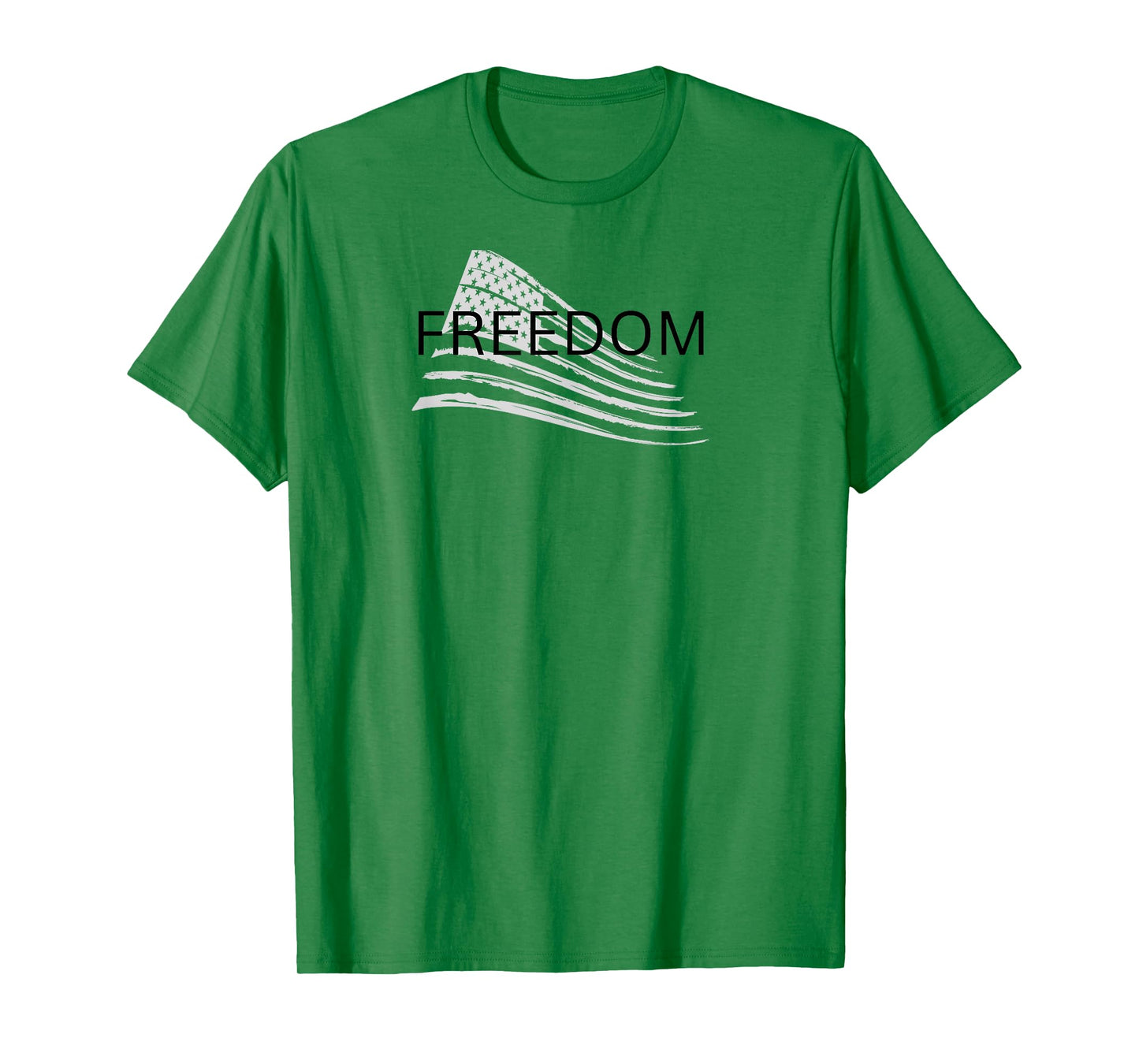 Freedom Text Christian, Patriotic Flag Faith Blk Txt T-Shirt