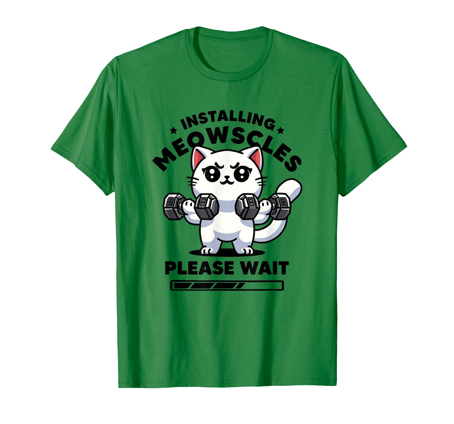 Installing Meowscles Please Wait Cat Funny Gym Quote Cat T-Shirt
