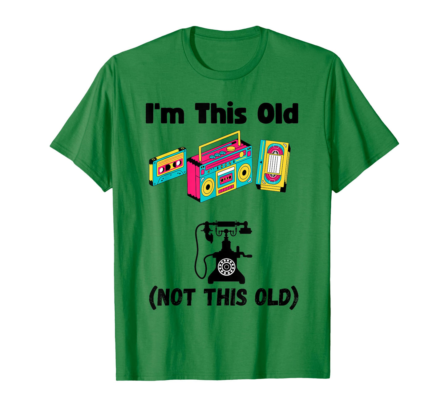 Funny I'm this old cassette VHS music player fun old person T-Shirt
