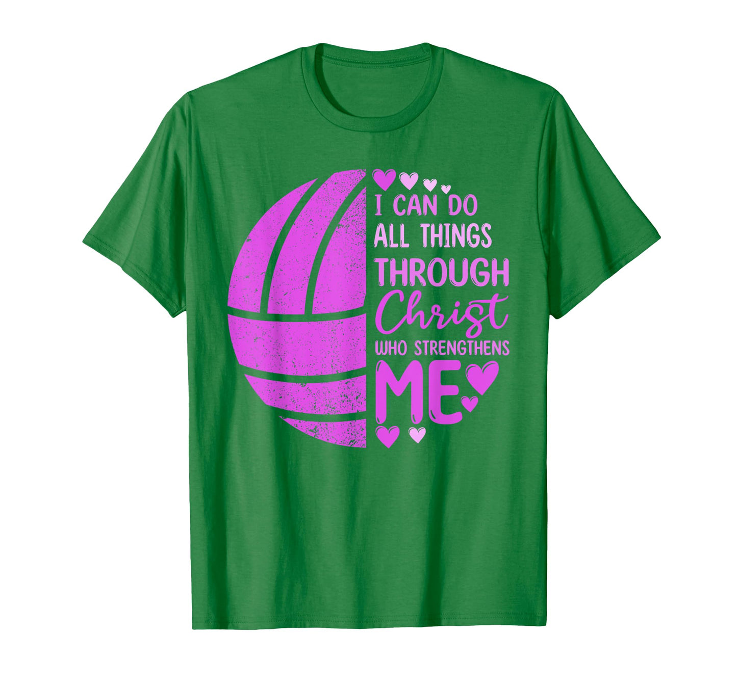 Volleyball Girl Women Boy Men Funny Volleyball Christ Verse T-Shirt