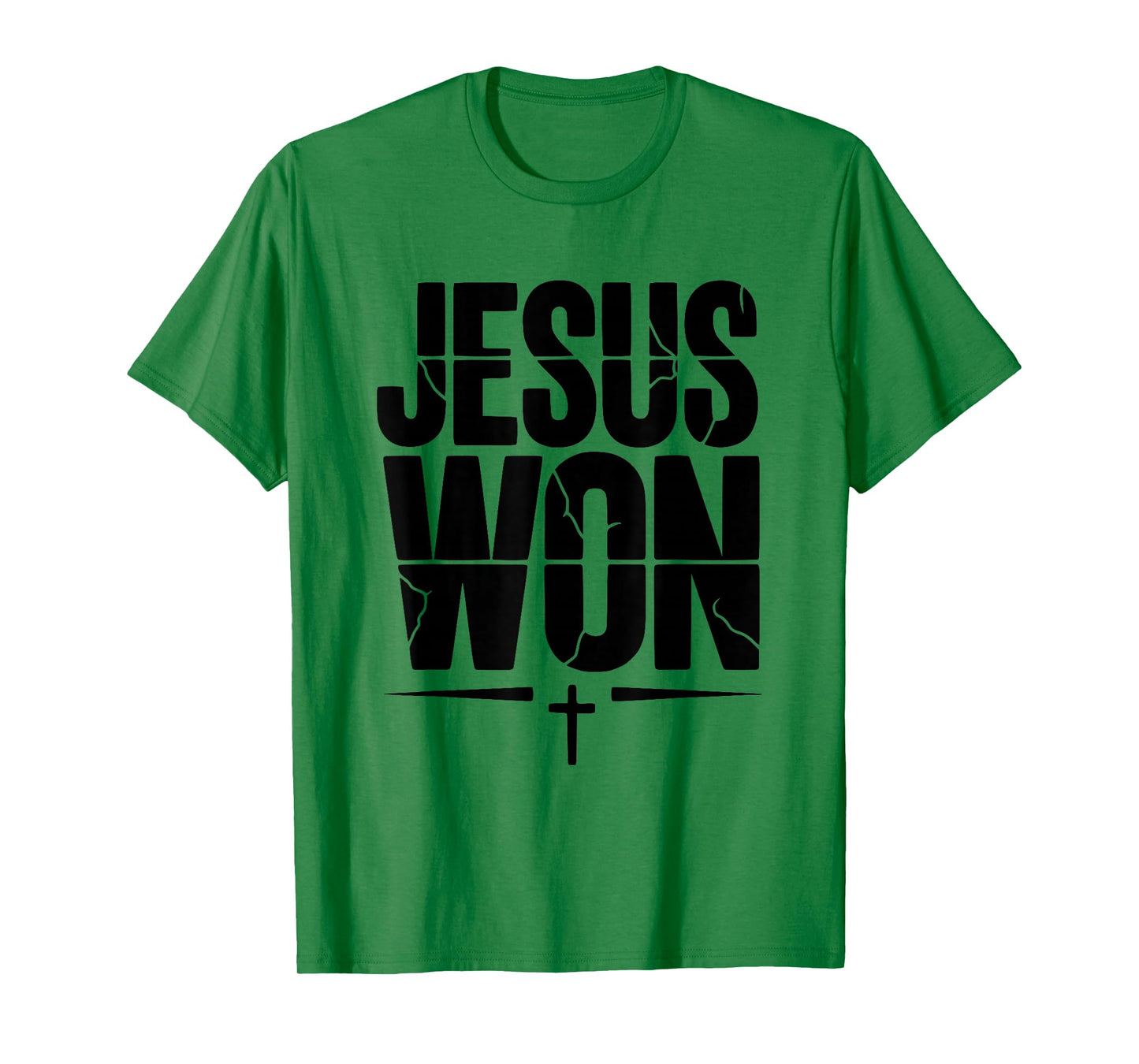 Jesus Won Victory Cross Faith Christian Belief T-Shirt