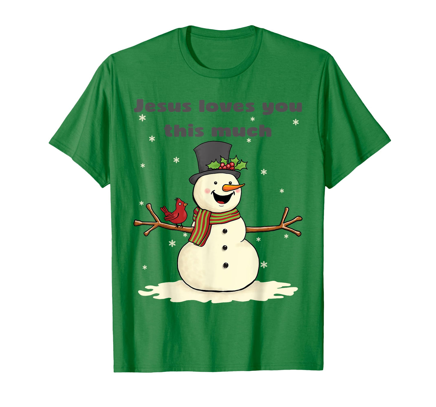 Cute Christian Christmas Snowman Jesus Loves You T-Shirt