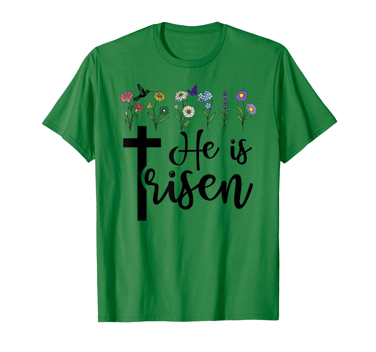 He is Risen Happy Easter He has Risen Cross Jesus Christian T-Shirt
